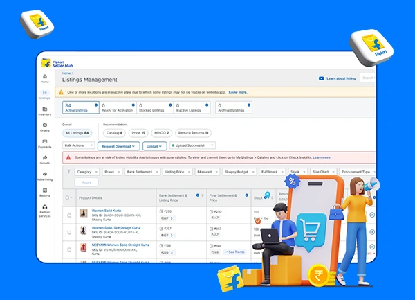 Flipkart seller dashboard illustration